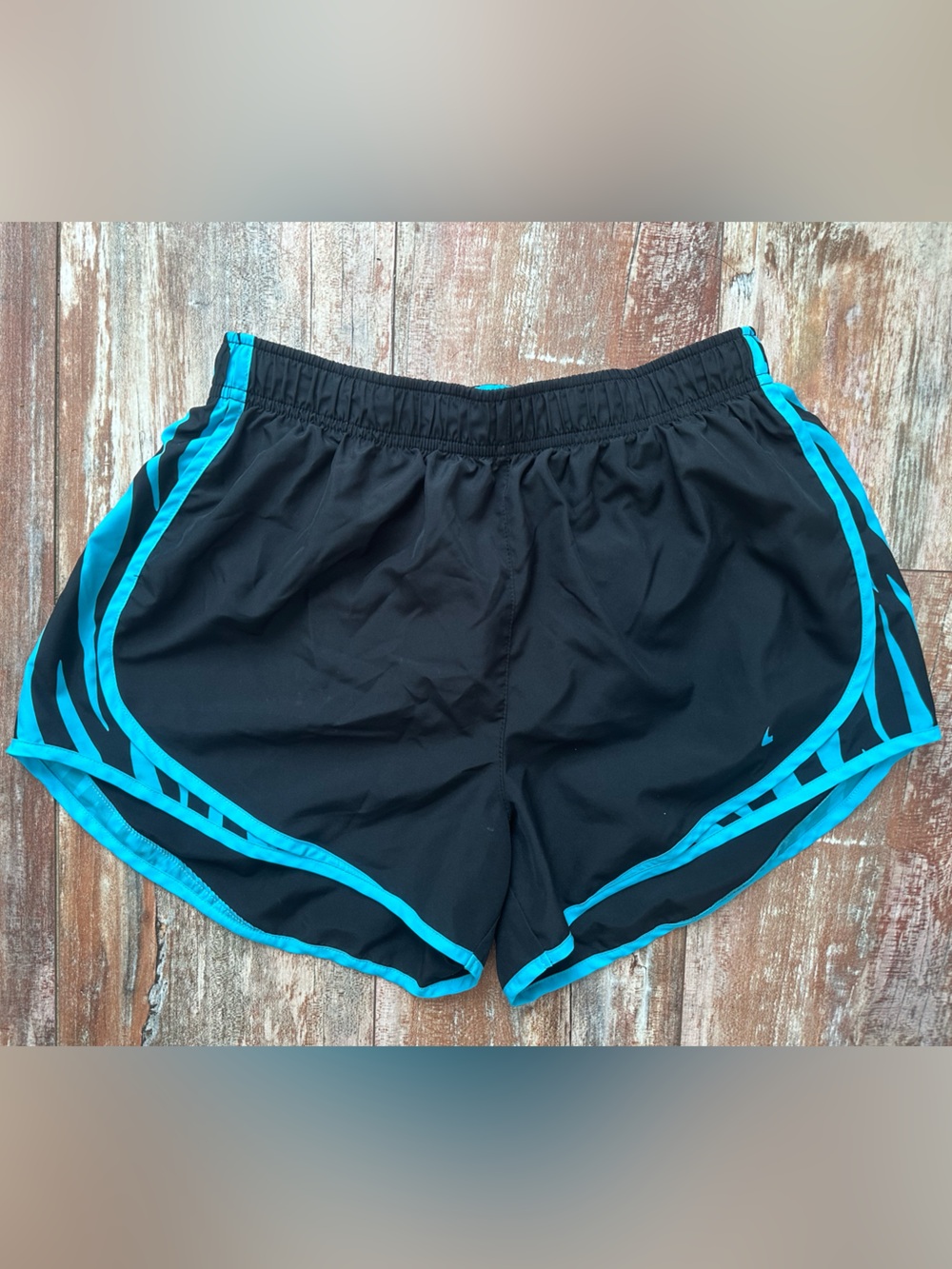 Nike Black Shorts with Bright Teal Trim